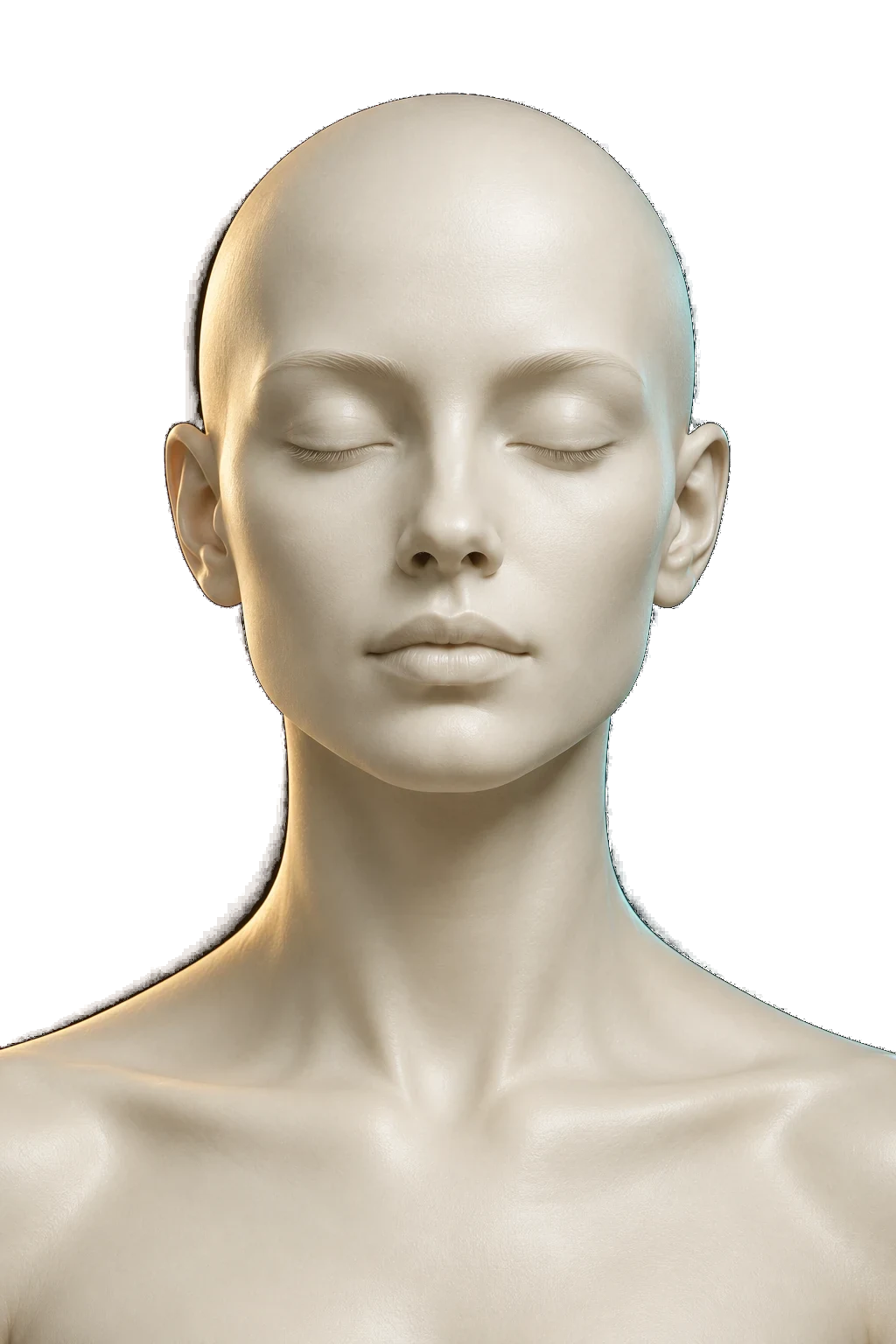 Ivory sculptural face and neck with selectable concern areas