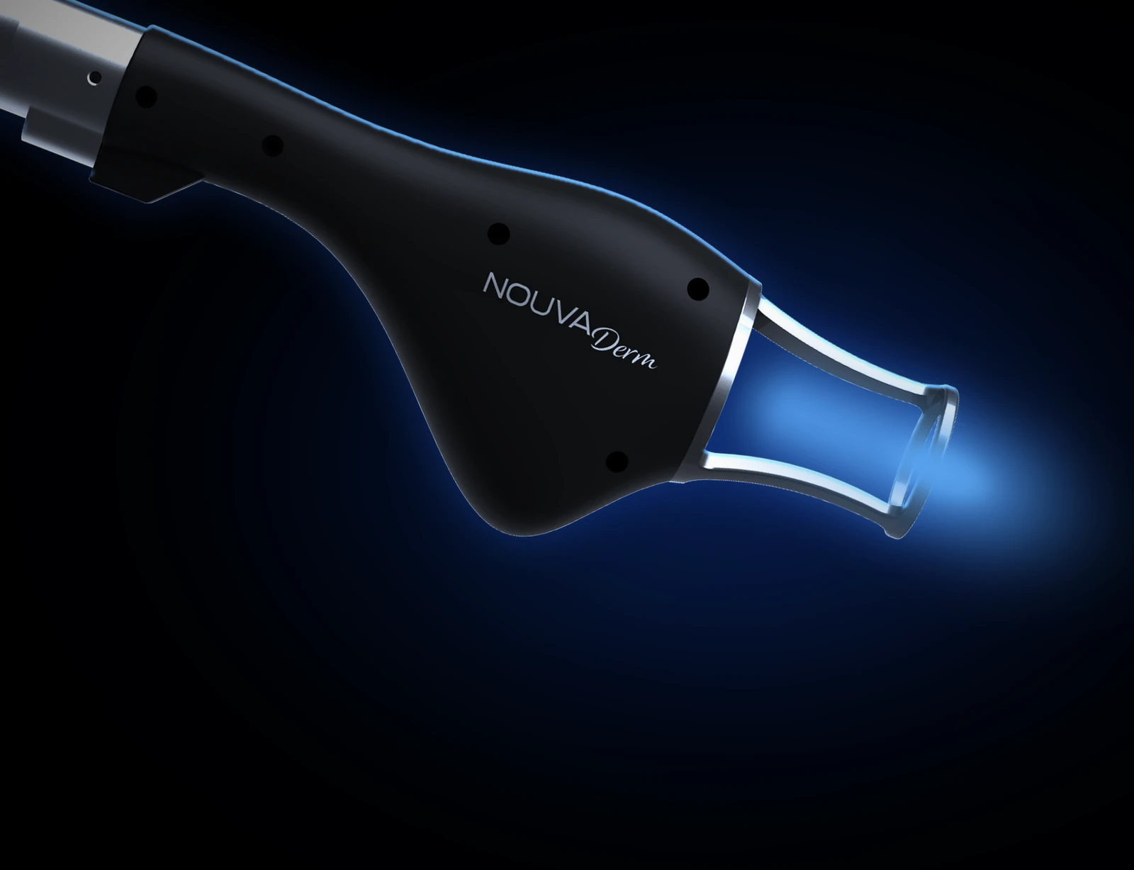 NOUVADerm handpiece with blue fractional laser light