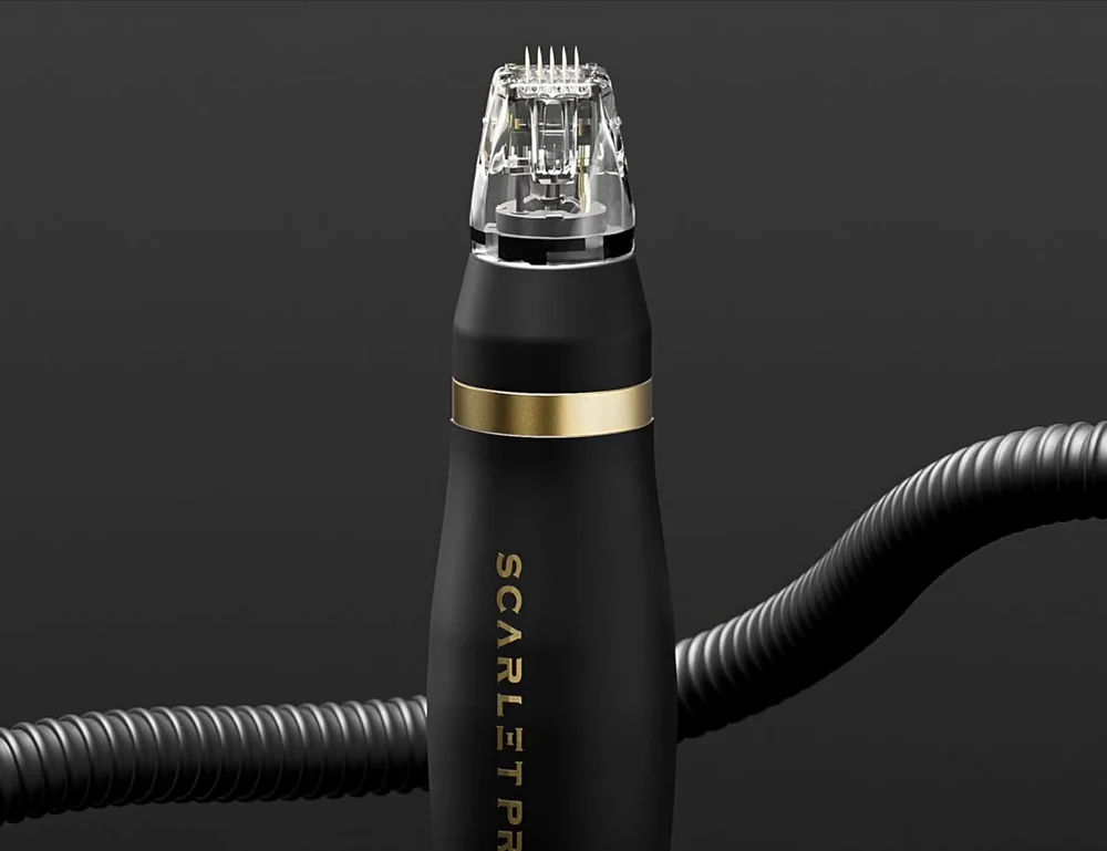 Scarlet PRO handpiece with gold band and cable
