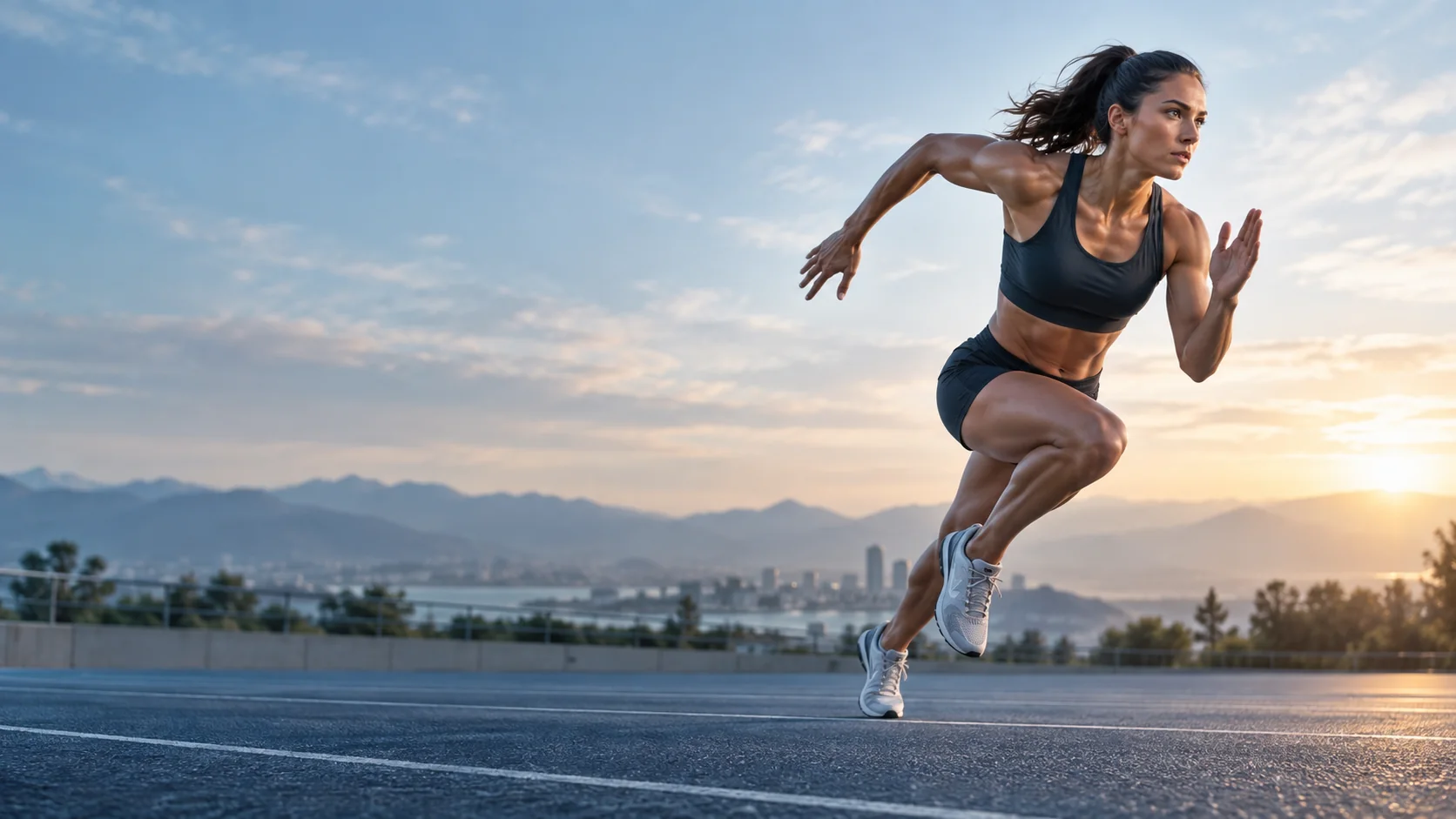 Athlete sprinting
